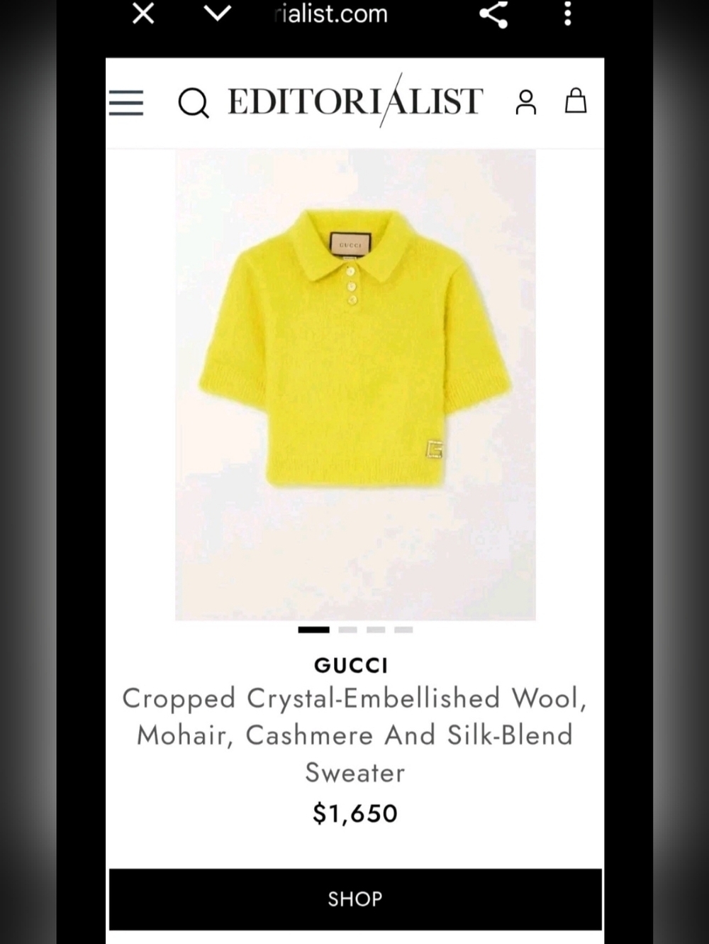 Gucci Yellow Cashmer Mohair Sweater Womns Sz M ( WORN BY La La ANTHONY IN POWER) - Picture 3 of 17